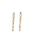 14k Paperclip Diamond Drop Earrings .31 CTW