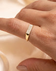 14k Pave Signet Ring