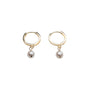 14k Pearl Huggie Hoops