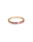 14k Triple Pink Sapphire Baguette Ring