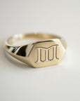 14k Gold Geometric Signet Ring