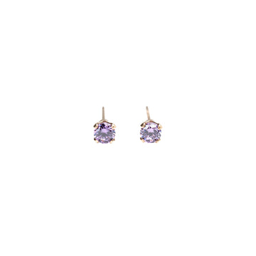 Gold Crystal Studs | Light Purple