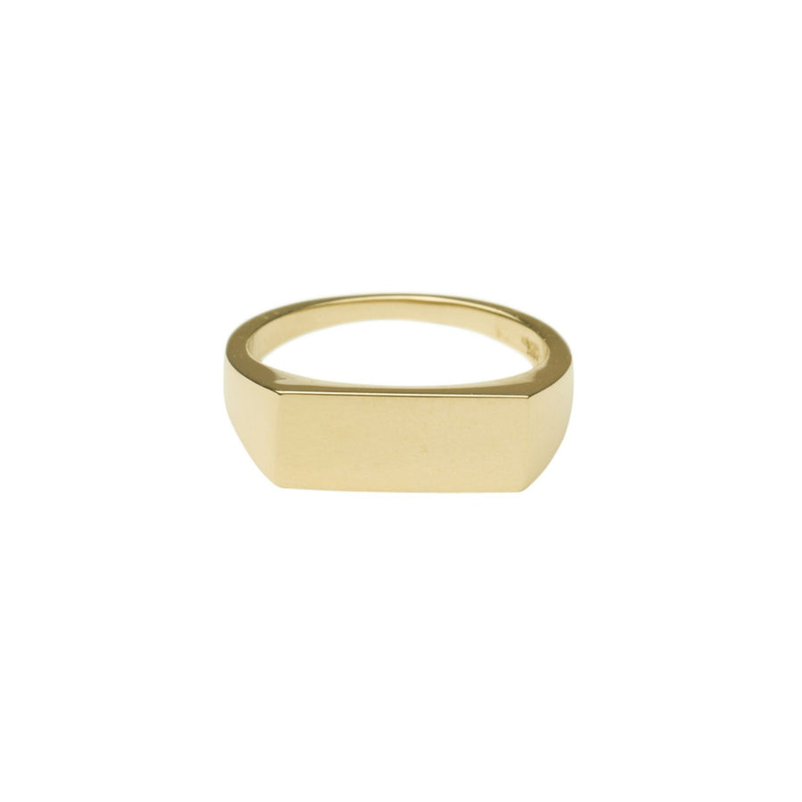 14k Gold Rectangle Signet Ring