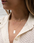 Gold Initial Rectangle Necklace