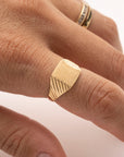 14k Square Signet Ring