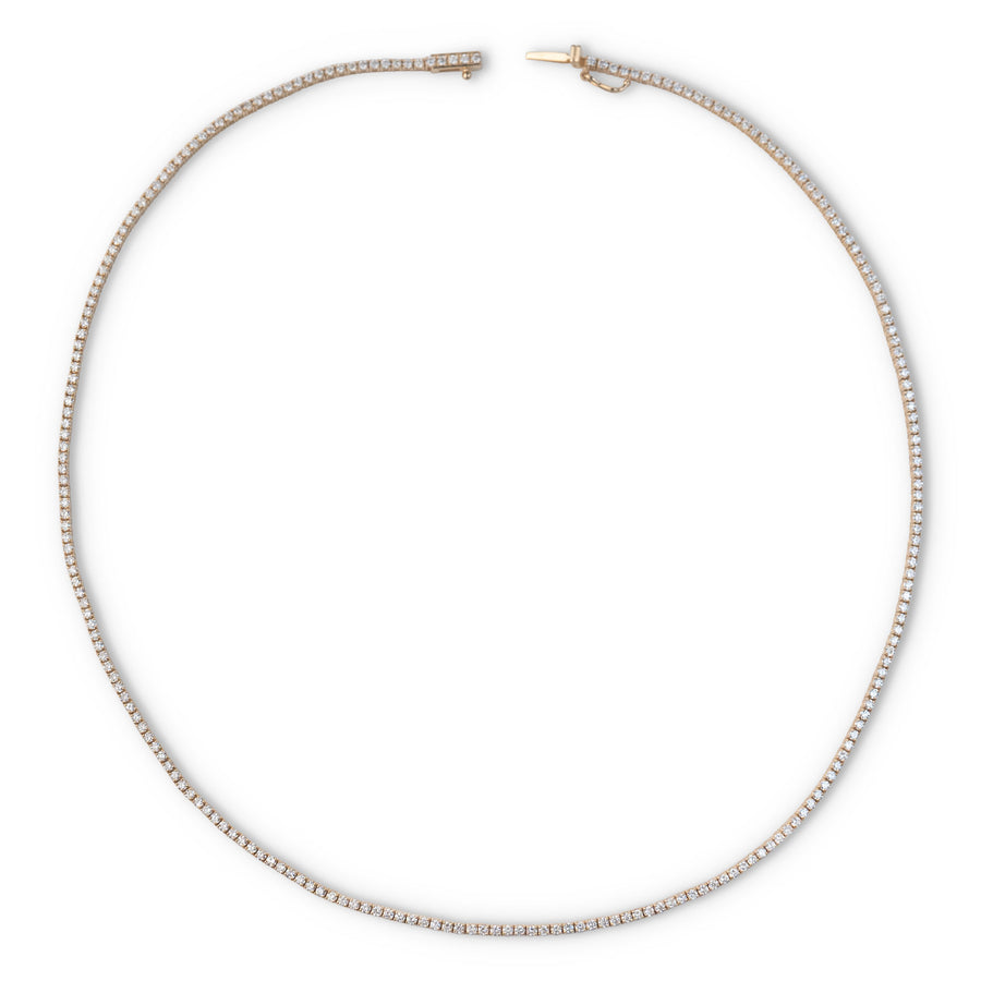 14k Diamond Tennis Necklace | 4 CTW