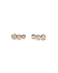 14k Triple Diamond Studs