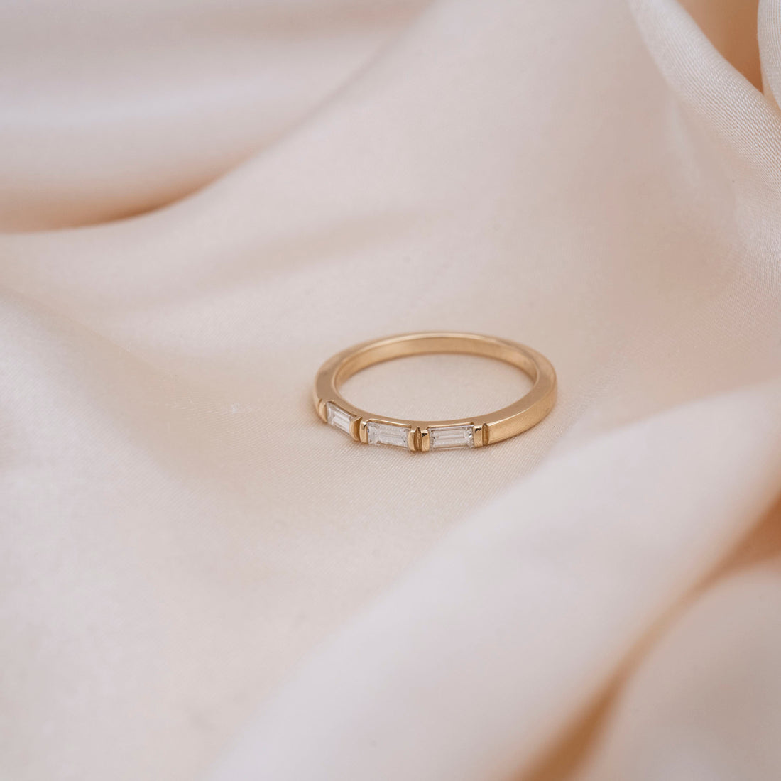 14k Triple Baguette Ring